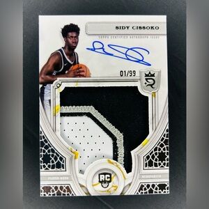 2023-24 Topps Royalty Sidy Cissoko Rookie Patch RPA ON CARD RC Auto 1/99 Spurs